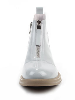 01-M43-9 GRAY/LT. BLUE Ботинки демисезонные женские (натуральная кожа)