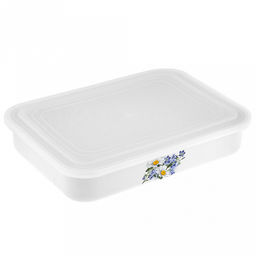 "Ромашковое поле" Лоток эмалированный 2,5л, пластмассовая крышка (Россия)