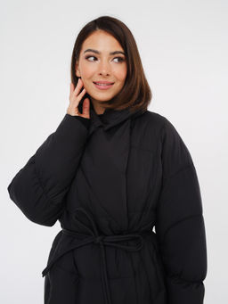 Пальто зимнее женское, черное - Inzibe фото 3