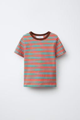 CAMISETA RAYAS / Coral