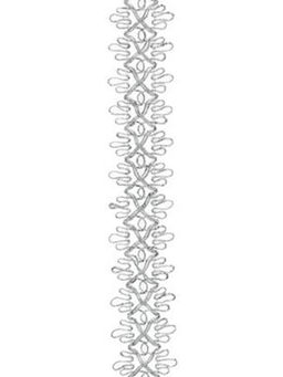 Тесьма декоративная серебро, ширина 2.6 см, 25 метров