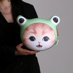 Подушка декоративная антистресс «Котик-лягушка»