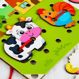 Деревянная игрушка-шнуровка Ферма - Лесная мастерская фото 6