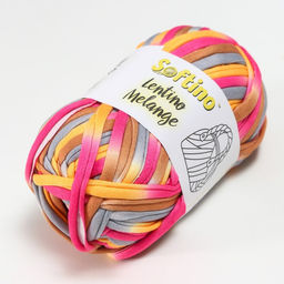 Цена за 2 шт. Пряжа трикотажная 95% хлопок, 5% эластан "Lentino Melange" 100 гр 30 м цвет 2