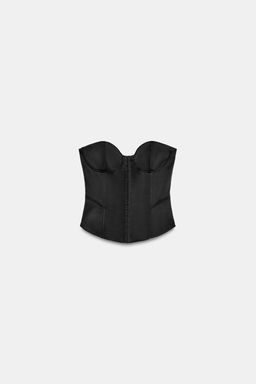 TOP CORSETERO SATINADO PALABRA DE HONOR / Negro