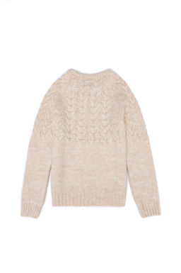 U. S. Polo Assn Кремовый меланжевый свитер для девочек с круглым вырезом - U.s. polo assn фото 7