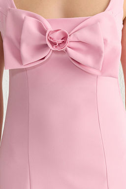 TRENDYOLMILLA Siyah A-Kesim Fiyonk Detayl? Dokuma S?k K?sa Elbise TPRSS25EL00092  фото 10