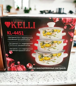 Набор кастрюль эмаль "Kelli" 6 пр , арт. KL-4451