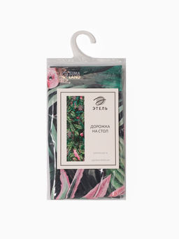 Дорожка на стол «Этель» Tropical parrots, 40×146 см, 100% хлопок, саржа 190 г/м², зелёная