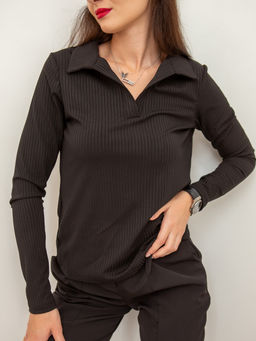 Лонгслив женский поло КФ101 Черный от фабрики Спортсоло