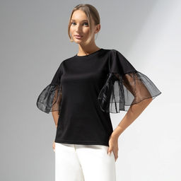 Футболка с рукавами из органзы Сердечное признание - Charutti фото 2