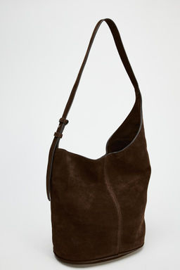 ASYMMETRIC SOFT SPLIT SUEDE BUCKET BAG - Zara фото 6