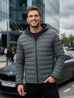 Куртка мужская стёганая с капюшоном с графеновой подкладкой - Valianly фото 70
