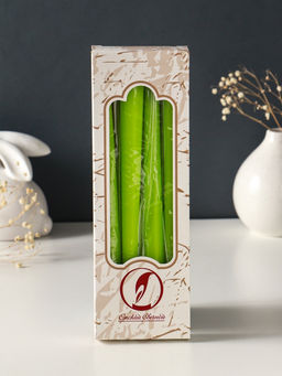 Набор свечей античных, 2.3×24.5 см, 5 ч, 55 г, 4 шт., зелёный