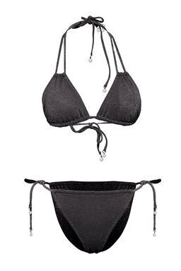 TRENDYOLMILLA Mavi Ucgen Inci Aksesuarl? Simli Regular Bikini Tak?m? TBESS25BT00018 фото 5