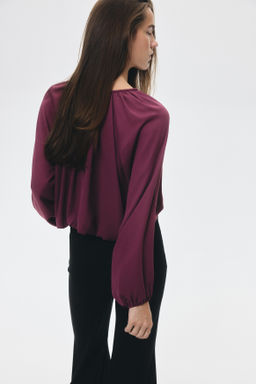 Blusa con bajo burbuja - H&m фото 4