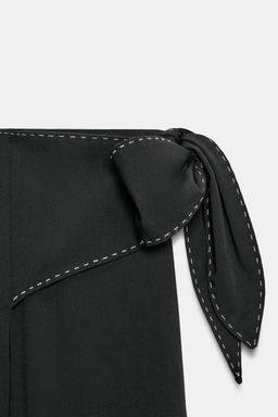 TROUSERS WITH TIE AND TOPSTITCHING - Zara фото 9