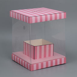 Коробка подарочная для цветов с вазой и пластиковыми окнами складная, упаковка, «Love», 23×30×23 см