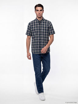 Regular Fit Ekose Poplin Erkek G?mlek