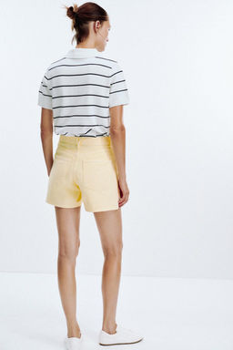 Z1975 HIGH-WAIST CROSSOVER WAIST DENIM SHORTS - Zara фото 9