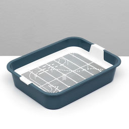 Туалет для кошек «Мурка», 33×25×7 см, с решёткой, пластик, цвет МИКС