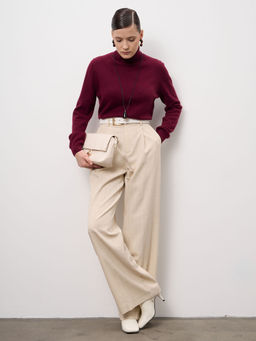 Водолазка из пуха яка женская 12266 бургунди