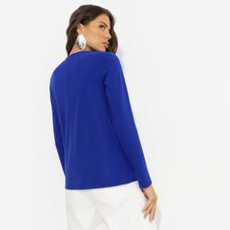 Блуза из трикотажа-лапша Неисчерпаемый талант (спелая голубика) - Charutti фото 5