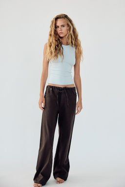 FLOWING DENIM-EFFECT TROUSERS