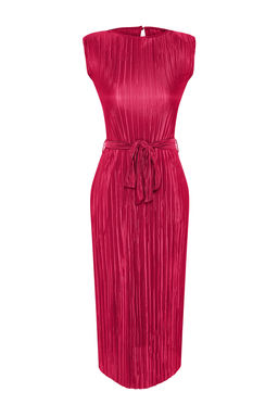 TRENDYOLMILLA Fusya Duz Vatkal? Midi Vatkal? Kusakl? Pilise Orme Elbise TWOSS24EL00131  фото 8