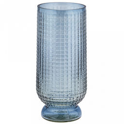 Ваза для цветов стеклянная "Маркуль-1" 3л, д14см, h31см, большая, текстурная, "Скандик", черничный (Россия)