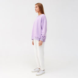 Костюм женский (свитшот, брюки) MINAKU: Casual Collection, сиреневый, размер 42