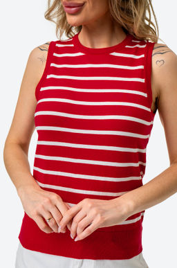 Женский вязаный топ в полоску Happy Fox  фото 32