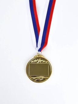 Медаль под нанесение золото 049, d=6.5 см, с лентой