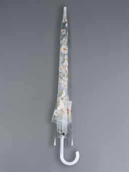 Зонт - трость детский «Ромашка», полуавтоматический, 8 спиц, R=45/55 см, d=90 см, прозрачный