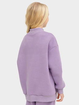 Джемпер для девочек в лиловом цвете с печатью - Mark formelle фото 3