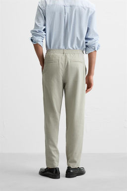 TEXTURED PLEATED TROUSERS - Zara фото 21