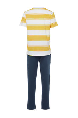 TRENDYOL MAN Sar? Regular Fit Cizgili Orme Pijama Tak?m? TMNSS24PT00041 - Trendyolmilla фото 16