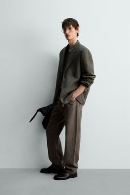 BLAZER ESTRUCTURA 100% LINO LIMITED EDITION / Oliva oscuro - Zara фото 4