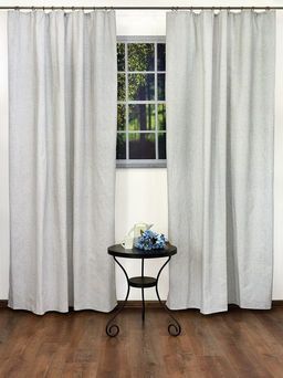 Комплект штор из рогожки Штрихи-серый тесьма хлопок 100% - Лен поволжья фото 2