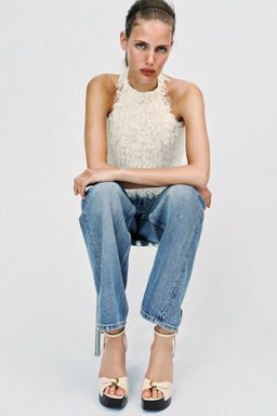 SANDALIA PLATAFORMA HEBILLA / Blanco Crudo