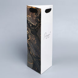 Цена за 2 шт. Пакет подарочный под бутылку, упаковка, «Present», 13×32×11 см