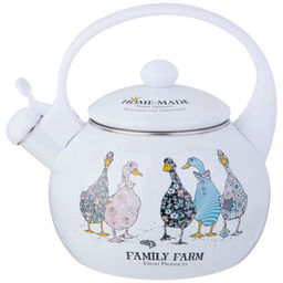 Чайник Agness Family Farm эмалированный со свистком 2,2 л индукционное дно