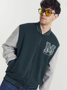 Жакет мужской в темно-зеленом цвете с печатью т.зеленый +печать 121187