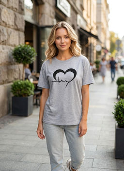 K13540 Футболка OVER SIZE (хлопок) МЕЛАНЖ