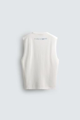CAMISETA TANK PUNTO LAVADO ESTAMPADO / Blanco - Zara фото 8