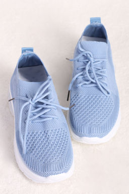 Слипоны голубые женские