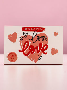 Соль для ванны Love, 100 г, аромат клубники, Чистое счастье