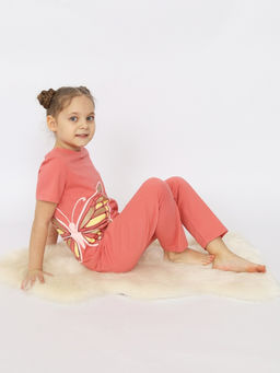 CRB wear/CSKG 50169-28 Пижама для девочки (футболка, брюки),коралловый/Ex.Cherubino  фото 5