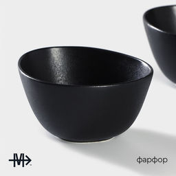 Салатник Magistro Carbon, 300 мл, 12×10.5 см, фарфор, чёрный