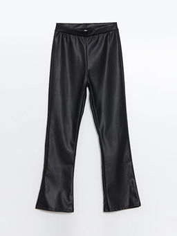 Beli Lastikli Deri G?r?n?ml? K?z ?ocuk Tayt